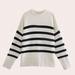 Truien & Vesten Dames*Aaliyah - Chique Comfort Oversized Damestrui voor Lente/Zomer Wit