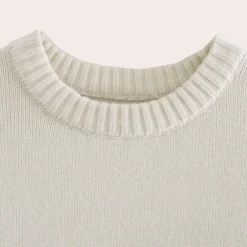 Truien & Vesten Dames*Aaliyah - Chique Comfort Oversized Damestrui voor Lente/Zomer Wit