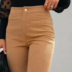 Broeken & Rokken Dames*Abel - Trendy corduroy uitlopende zomerbroek