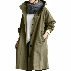 Jassen Dames*ADALEE - Lange waterdichte regenjas voor dames, perfect voor lente en zomer