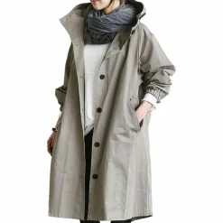 Jassen Dames*ADALEE - Lange waterdichte regenjas voor dames, perfect voor lente en zomer