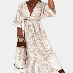 Jurken & Jumpsuits Dames*Adelyn - Lange damesjurk met wijde mouwen voor de zomer