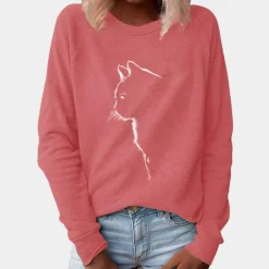 Truien & Vesten Dames*ADRIA - Elegante Katprint Zomertop voor Dames