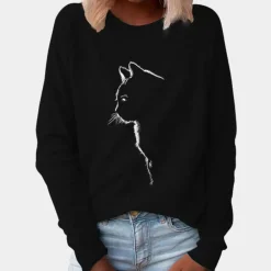 Truien & Vesten Dames*ADRIA - Elegante Katprint Zomertop voor Dames