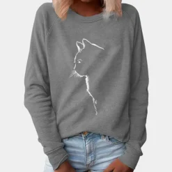 Truien & Vesten Dames*ADRIA - Elegante Katprint Zomertop voor Dames