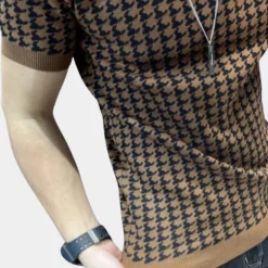 Shirts Heren*Adrianus - Houndstooth stijl zomer overhemd voor heren