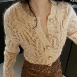 Truien & Vesten Dames*AELIN - Modieuze Zomerse Trui voor Dames Wit