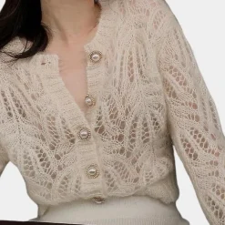 Truien & Vesten Dames*AELIN - Modieuze Zomerse Trui voor Dames Wit