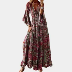 Jurken & Jumpsuits Dames*Agathe - Boheemse lange zomerjurk voor vrouwen