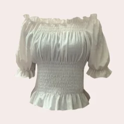 Blazers & Blouses Dames*Agnes - Moderne Zomerblouse met Pofmouwen voor Lente en Zomer