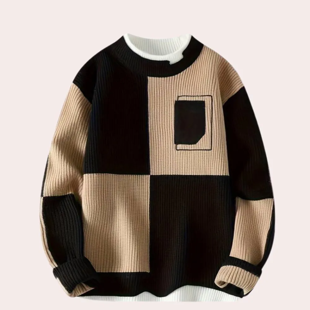 Truien & Vesten Heren*Agoston - Trendy Color Block Zomer Pullover voor Heren