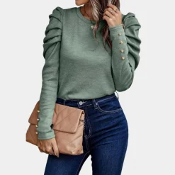 Blazers & Blouses Dames*Aimee - Luchtige damesblouse met pofmouwen voor de zomer