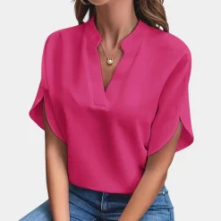 Blazers & Blouses Dames*Aiva - Dames zomerblouse met korte mouw