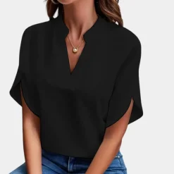 Blazers & Blouses Dames*Aiva - Dames zomerblouse met korte mouw