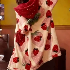 Jassen Dames*AIZA - Trendy Zomer Hoodie Deken voor Dames Rood