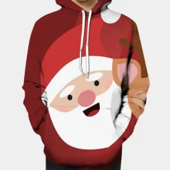 Jassen Heren*ALEK - Geraffineerde Kersthoodies voor Heren Rood