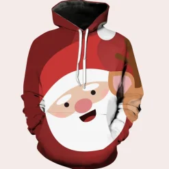 Jassen Heren*ALEK - Geraffineerde Kersthoodies voor Heren Rood