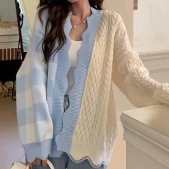 Truien & Vesten Dames*ALEXIS - Geraffineerd Zomervest voor Dames Blauw Wit