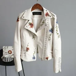 Jassen Dames|Leren Jassen Dames*ALISON - Vrouwenjack met bloemen voor de zomer