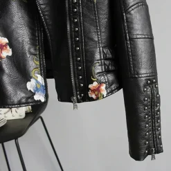 Jassen Dames|Leren Jassen Dames*ALISON - Vrouwenjack met bloemen voor de zomer