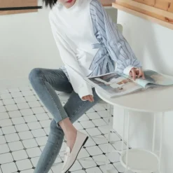 Topjes & Shirts Dames*Aliz - Moeiteloos elegante gestreepte zomeroverhemd Wit