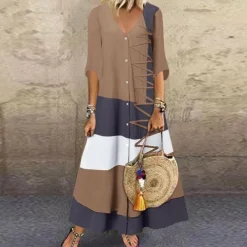 Jurken & Jumpsuits Dames*ALTHAIA - Stijlvolle en elegante lange zomerjurk