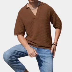 Shirts Heren*Alvin - Heren zomer t-shirt met v-hals voor de lente en zomer