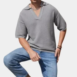 Shirts Heren*Alvin - Heren zomer t-shirt met v-hals voor de lente en zomer