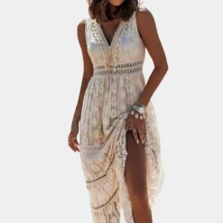 Jurken & Jumpsuits Dames*Amandine - Eenvoudige bohemien maxi-jurk voor vrouwen - Zomerse Stijl