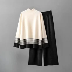 Sets Dames*Amelita - Modieuze gebreide tweedelige zomerset voor dames