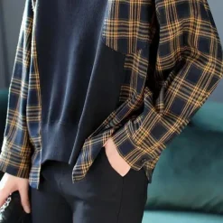 Truien & Vesten Dames*AMELY - Geraffineerde Zomerse Geruite Trui voor Dames Zwart