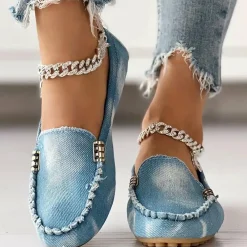 Damesschoenen*AMIRA - Platte zomerschoenen voor dames Blauw