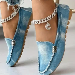 Damesschoenen*AMIRA - Platte zomerschoenen voor dames Blauw