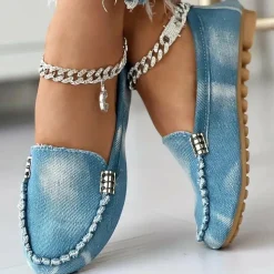 Damesschoenen*AMIRA - Platte zomerschoenen voor dames Blauw