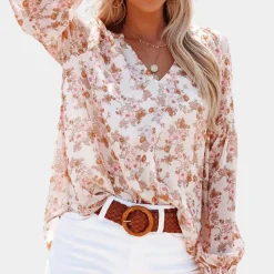 Blazers & Blouses Dames*Amya - Dames blouse lange mouw - Zomerse stijl