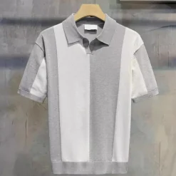 Shirts Heren*Andrei - Tijdloos Gebreid Poloshirt voor heren - Zomerse Stijl