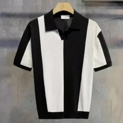 Shirts Heren*Andrei - Tijdloos Gebreid Poloshirt voor heren - Zomerse Stijl