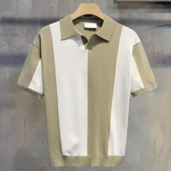 Shirts Heren*Andrei - Tijdloos Gebreid Poloshirt voor heren - Zomerse Stijl