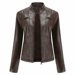 Leren Jassen Dames|Jassen Dames*ANDRIJANA - Stijlvolle leren zomerjas