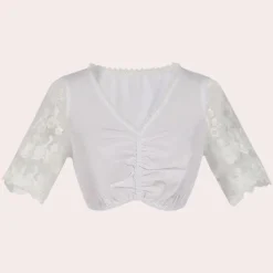 Jurken & Jumpsuits Dames*Andrina - Dames Zomerse Oktoberfest Dirndl met Kantmouwen Zwart