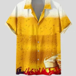 Truien & Vesten Dames*Angelos - Stijlvol Zomer Oktoberfest Overhemd voor Heren Geel