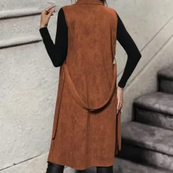 Jassen Dames*Aniko - Modieuze dames mouwloze zomerjas Bruin