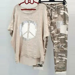 Sets Dames*ANNOESKA - Tweedelige zomerset voor de zomer Beige