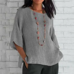 Topjes & Shirts Dames*ANTOINETTE - Luchtig linnen zomertopje