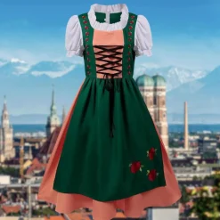 Jurken & Jumpsuits Dames*Anwen - Tijdloze Oktoberfestjurk met Moderne Flair voor de Zomer Groen