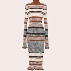 Jurken & Jumpsuits Dames*ARIA - Luchtige Zomerse Gebreide Jurk voor Dames Gemengde Kleur