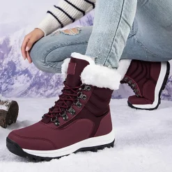 Damesschoenen*Arina - Stijlvolle Damessneeuwlaarzen met Grip