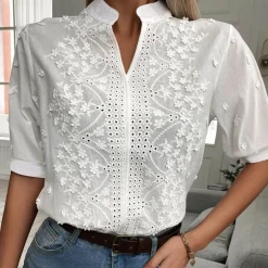 Blazers & Blouses Dames*ASPEN - Modieuze zomerblouse Wit