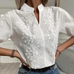 Blazers & Blouses Dames*ASPEN - Modieuze zomerblouse Wit