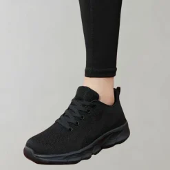 Damesschoenen*Atti - Ademende zomerse wandelschoenen Zwart